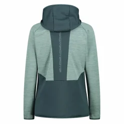 Pile Grid Tech con zip da donna melange con cappuccio
