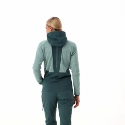 Pile Grid Tech con zip da donna melange con cappuccio