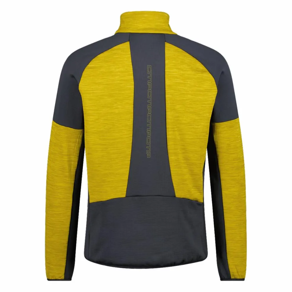 Pile Grid Tech mezza zip melange da uomo