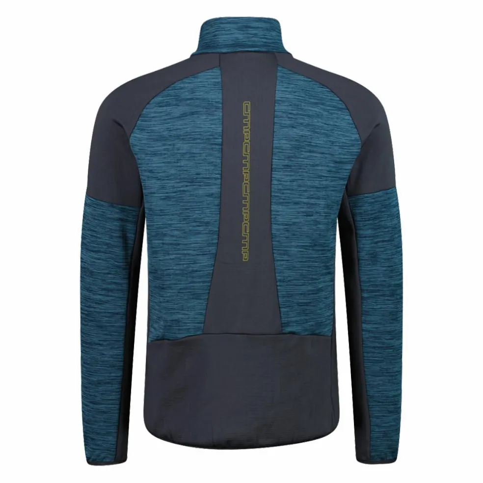 Pile Grid Tech mezza zip melange da uomo