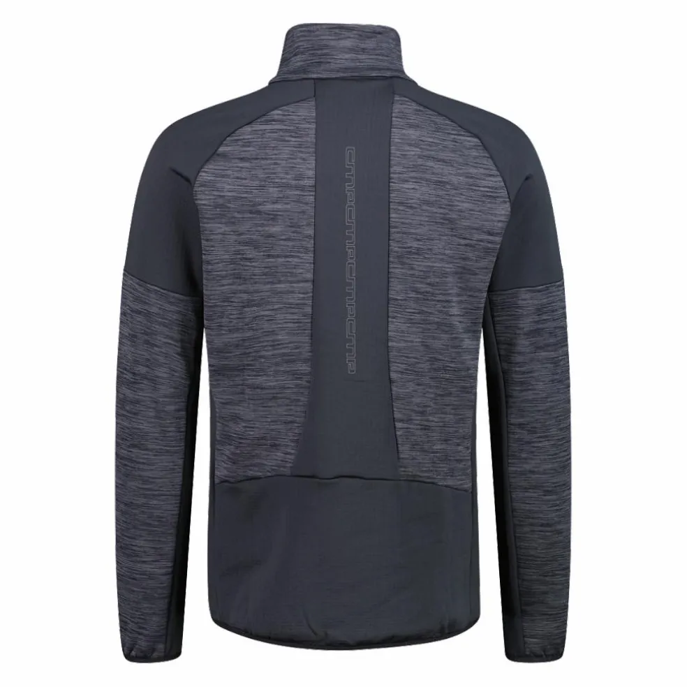 Pile Grid Tech mezza zip melange da uomo