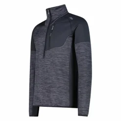 Pile Grid Tech mezza zip melange da uomo