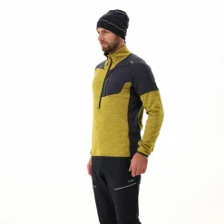 Pile Grid Tech mezza zip melange da uomo