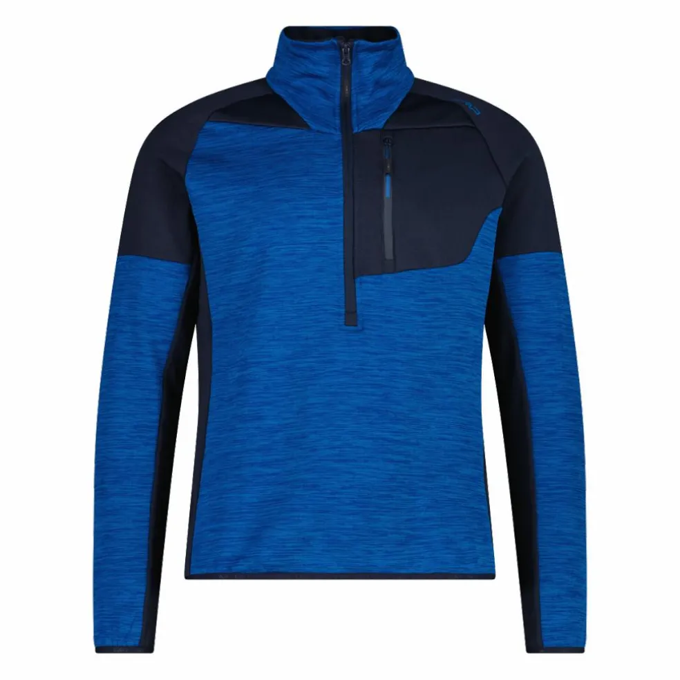 Pile Grid Tech mezza zip melange da uomo