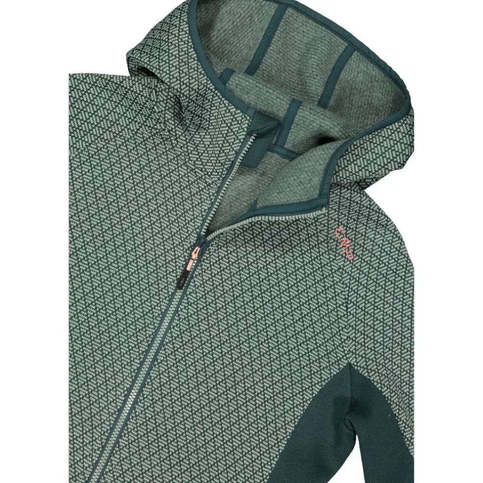 Pile knit tech da donna con cappuccio