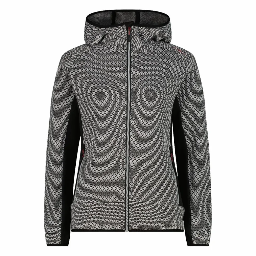Pile knit tech da donna con cappuccio