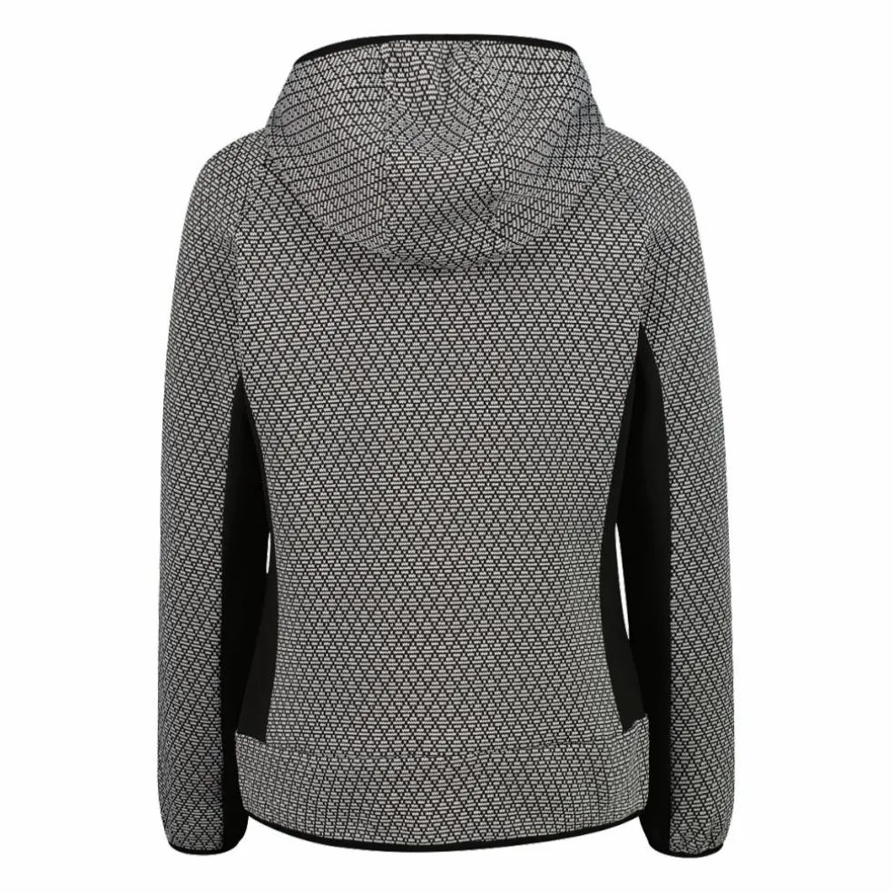 Pile knit tech da donna con cappuccio