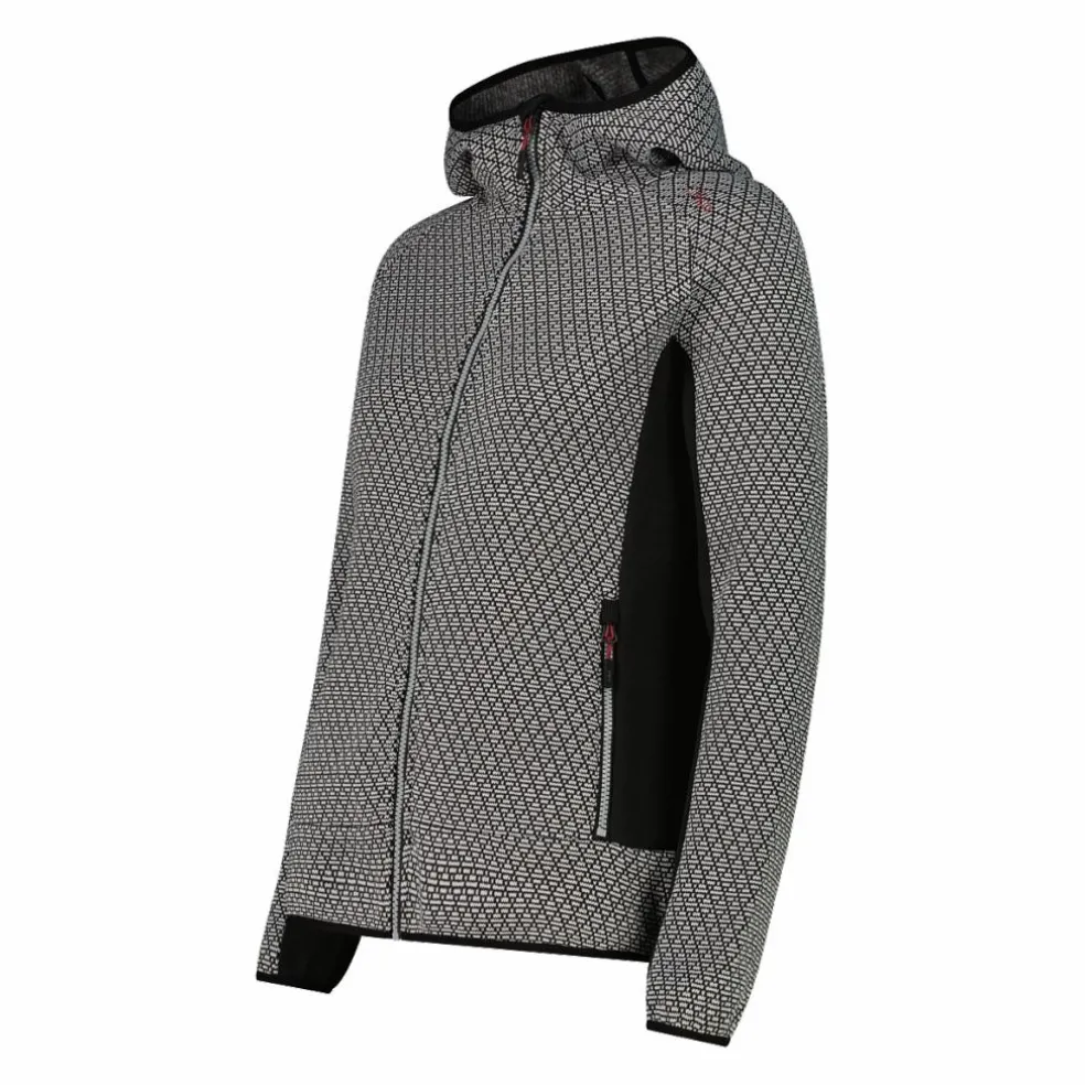 Pile knit tech da donna con cappuccio