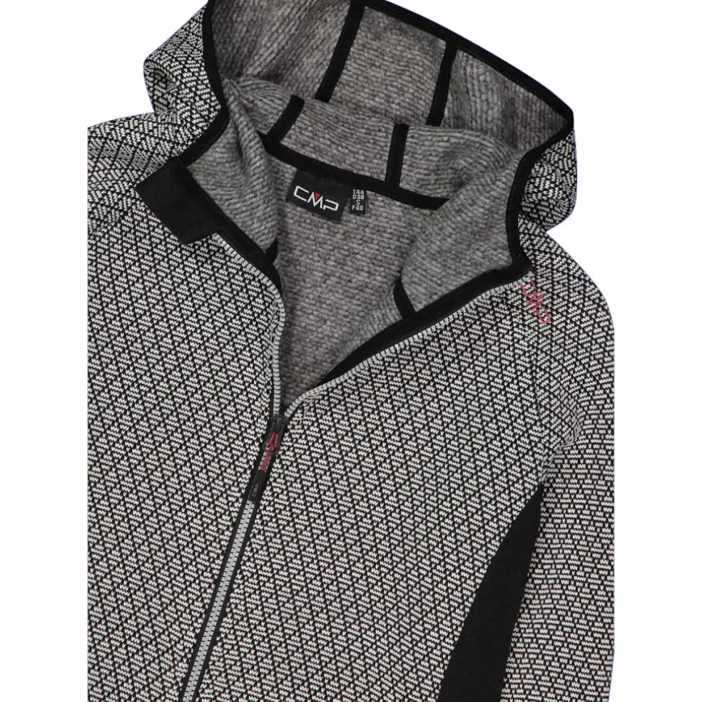 Pile knit tech da donna con cappuccio