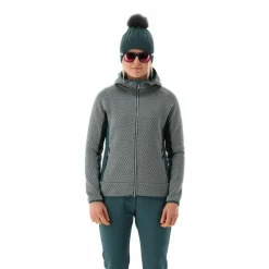 Pile knit tech da donna con cappuccio