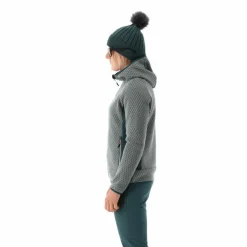 Pile knit tech da donna con cappuccio