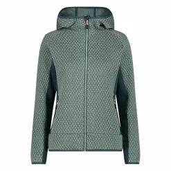 Pile knit tech da donna con cappuccio