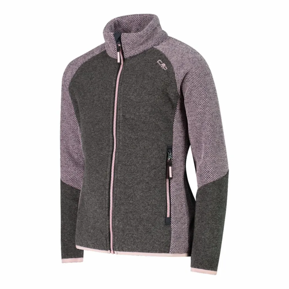 Pile Knit Tech melange da bambina nido d'ape