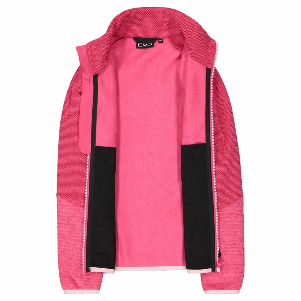 Pile Knit Tech melange da bambina nido d'ape