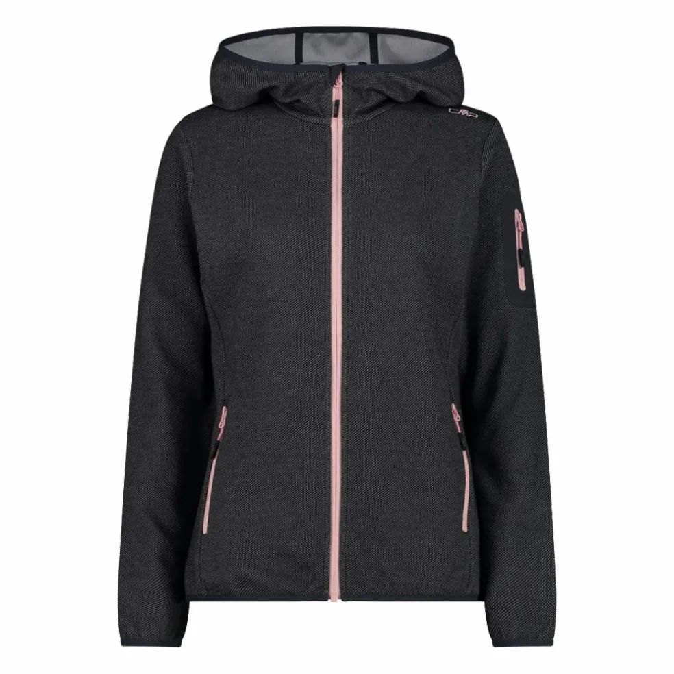 Pile Knit-tech con cappuccio e mesh