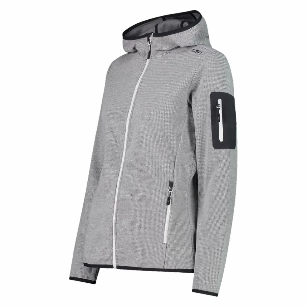 Pile Knit-tech con cappuccio e mesh