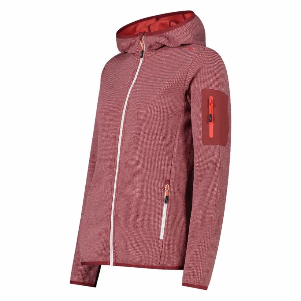 Pile Knit-tech con cappuccio e mesh