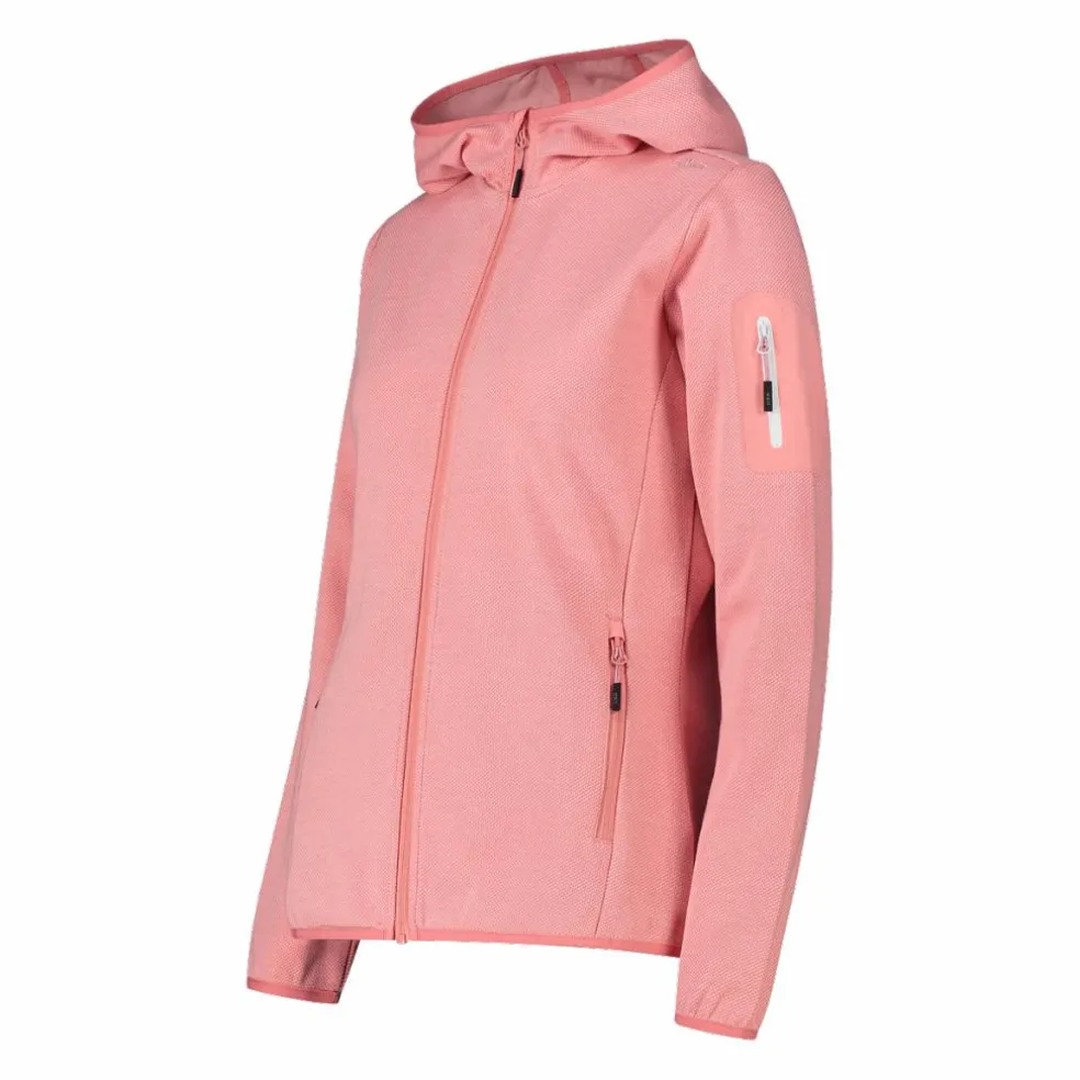 Pile Knit-tech con cappuccio e mesh