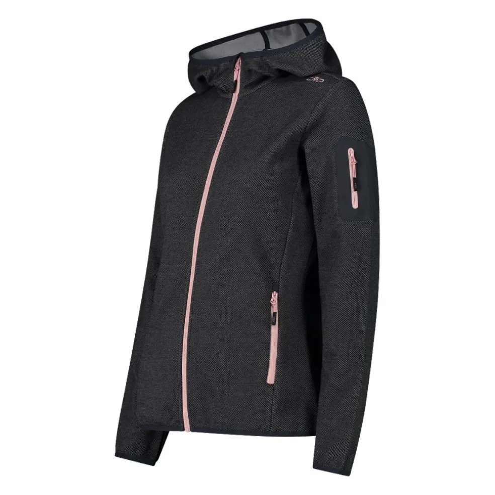 Pile Knit-tech con cappuccio e mesh
