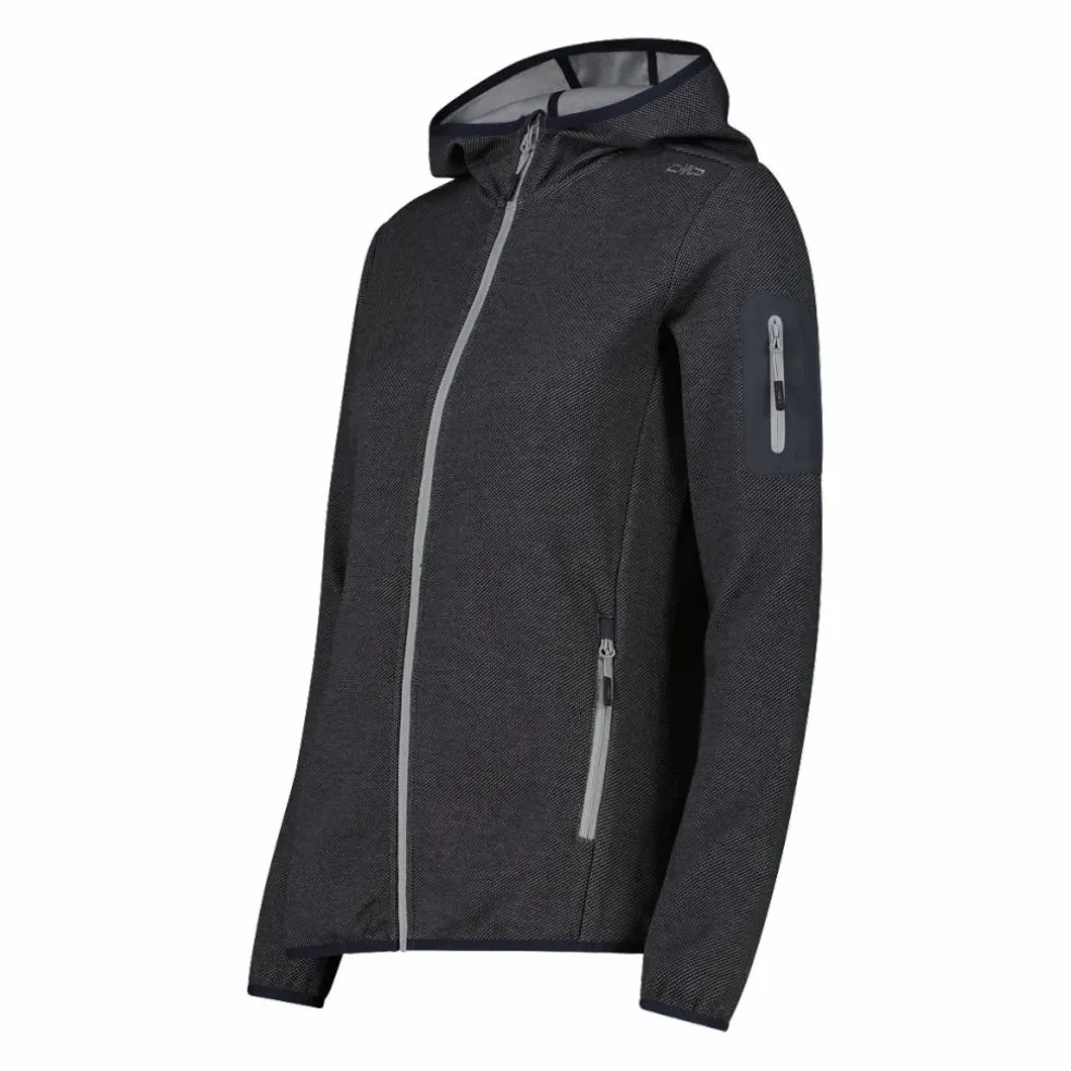 Pile Knit-tech con cappuccio e mesh