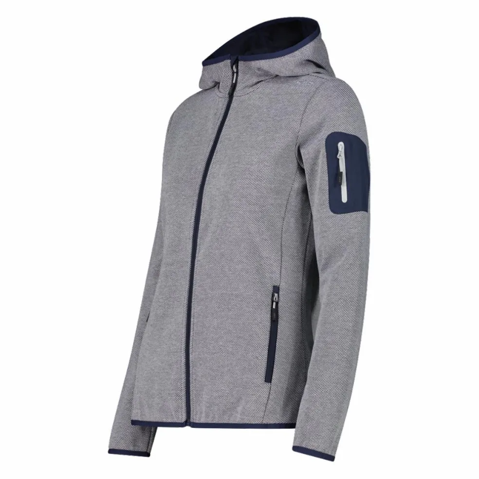 Pile Knit-tech con cappuccio e mesh
