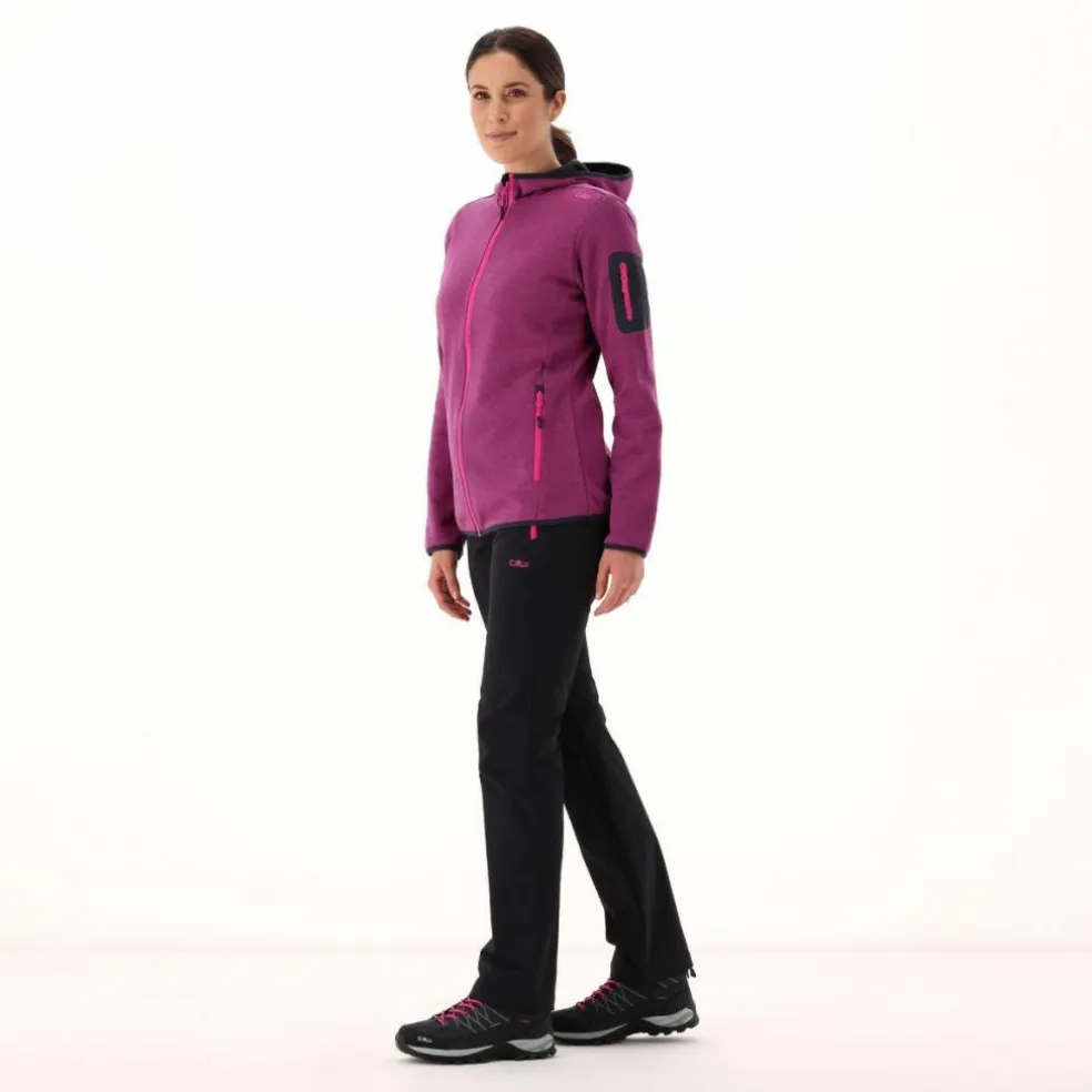 Pile Knit-tech con cappuccio e mesh