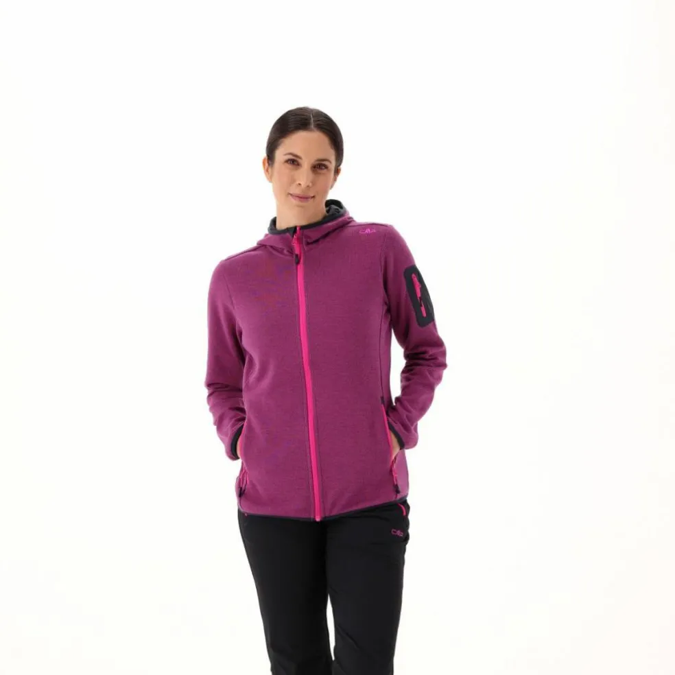 Pile Knit-tech con cappuccio e mesh
