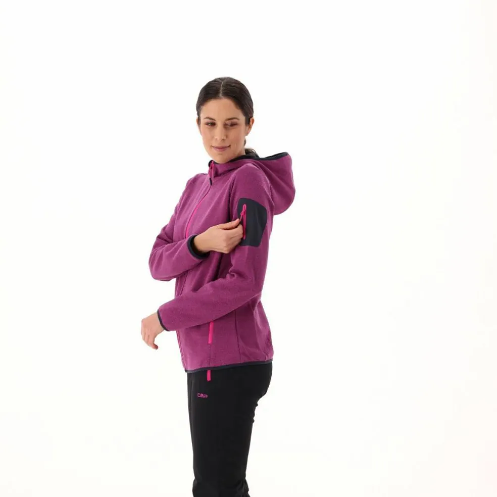 Pile Knit-tech con cappuccio e mesh