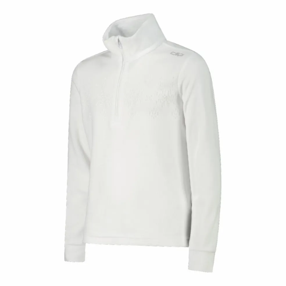 Pile mezza zip arctic fleece da bambina con fiocco di neve