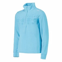 Pile mezza zip arctic fleece da bambina con fiocco di neve
