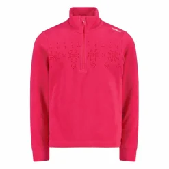 Pile mezza zip arctic fleece da bambina con fiocco di neve