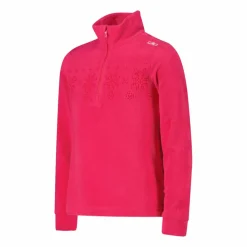 Pile mezza zip arctic fleece da bambina con fiocco di neve