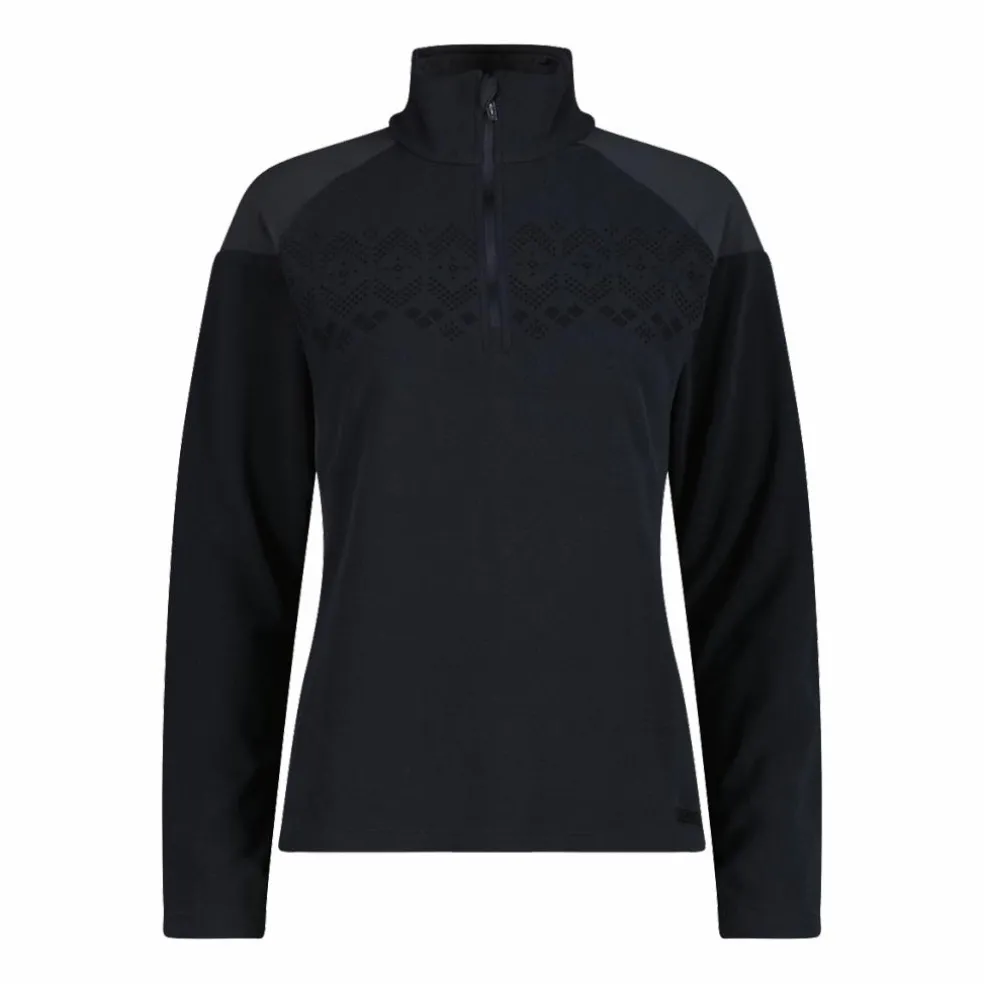 Pile mezza zip arctic fleece da donna con dettaglio stampato frontale