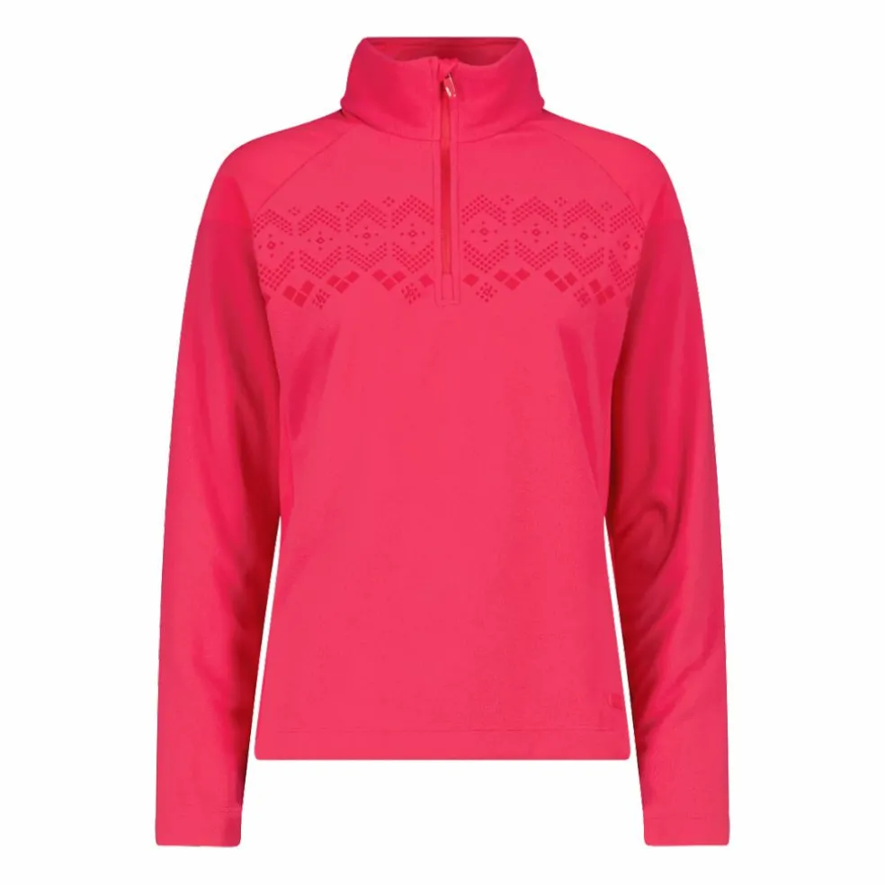 Pile mezza zip arctic fleece da donna con dettaglio stampato frontale
