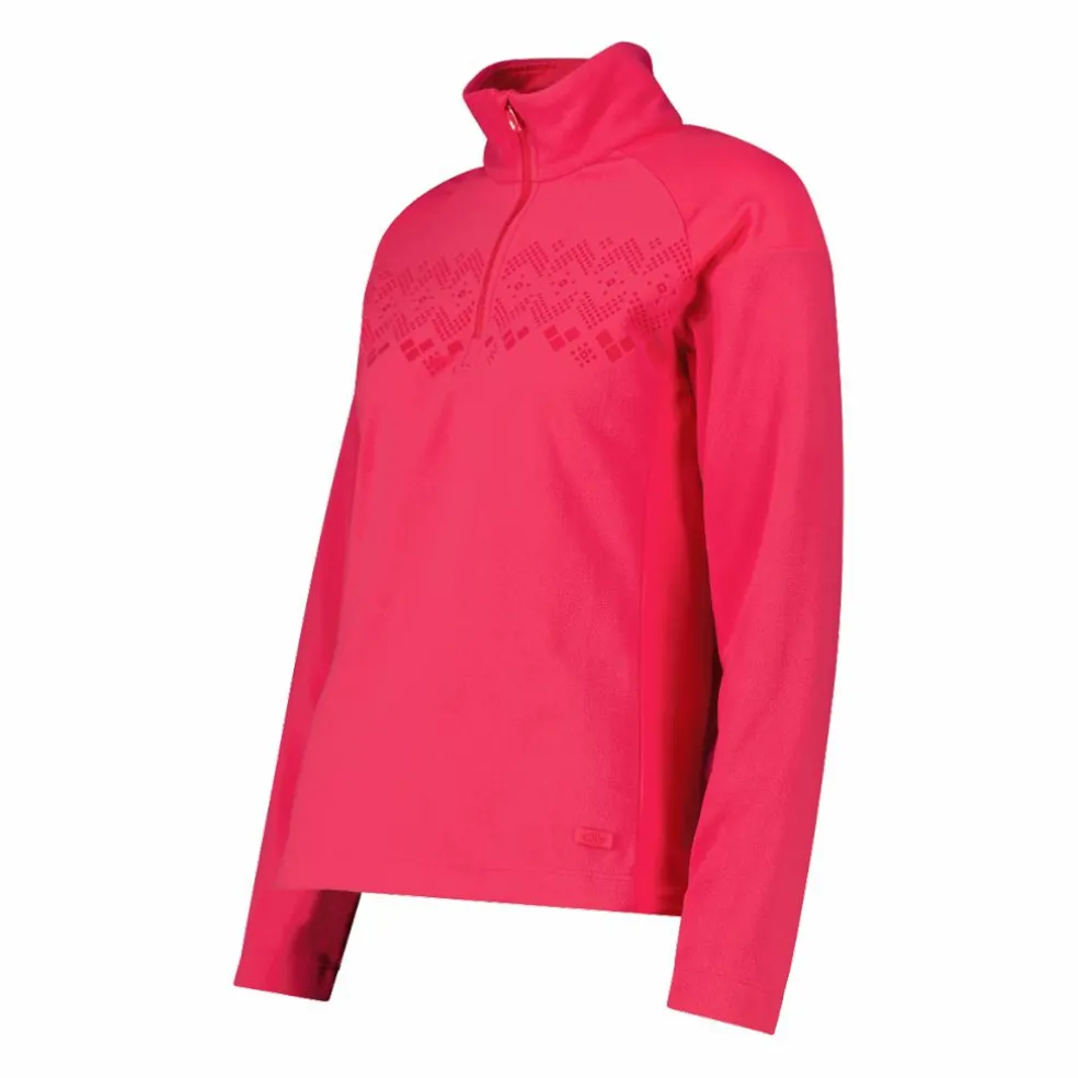 Pile mezza zip arctic fleece da donna con dettaglio stampato frontale
