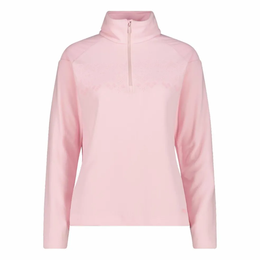 Pile mezza zip arctic fleece da donna con dettaglio stampato frontale
