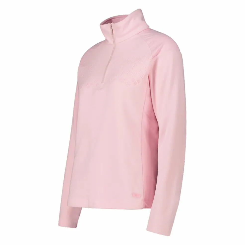 Pile mezza zip arctic fleece da donna con dettaglio stampato frontale