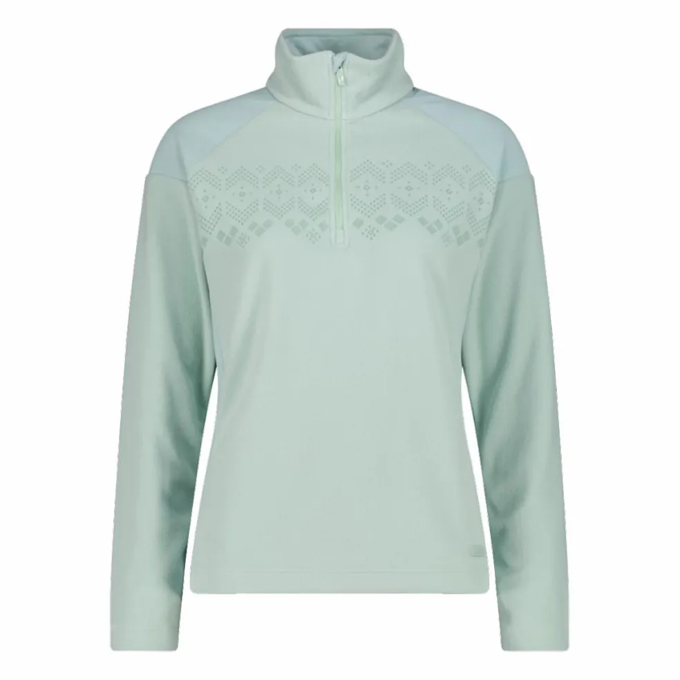 Pile mezza zip arctic fleece da donna con dettaglio stampato frontale