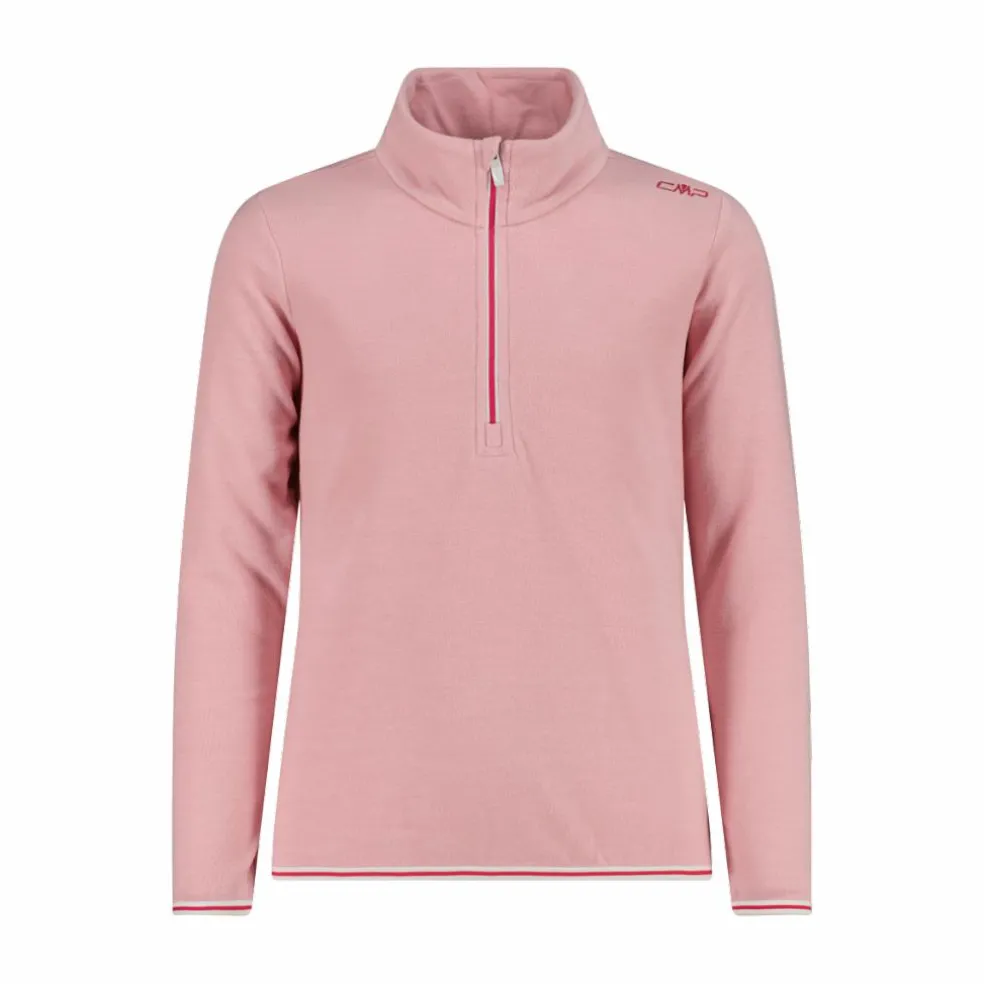 Pile mezza zip bambina mèlange