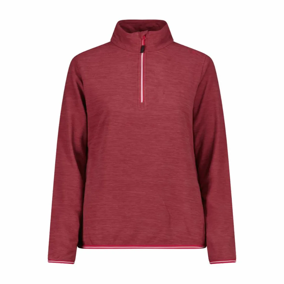 Pile mezza zip donna mèlange