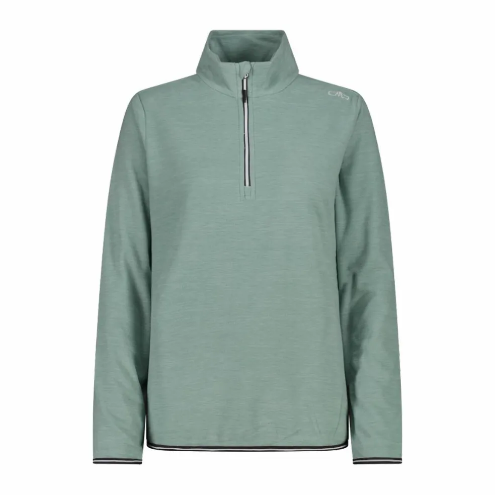 Pile mezza zip donna mèlange
