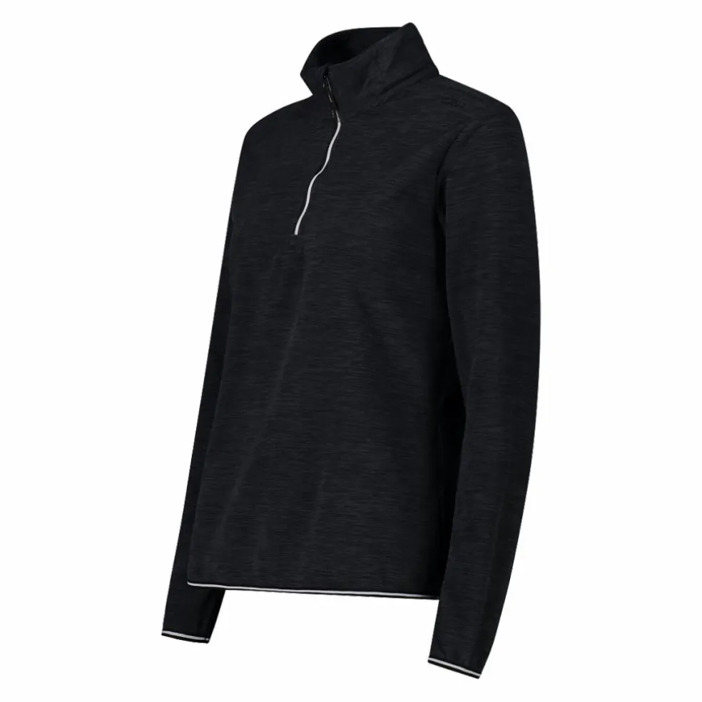 Pile mezza zip donna mèlange