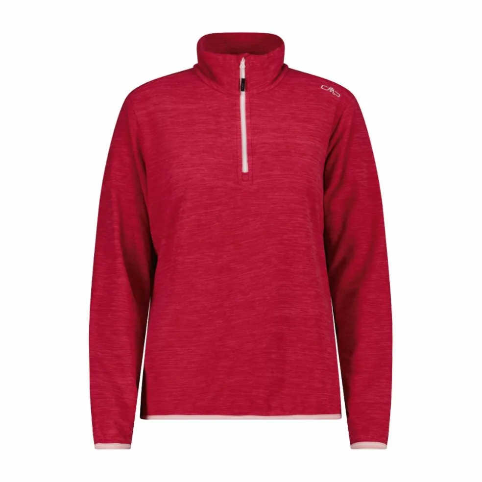 Pile mezza zip donna mèlange