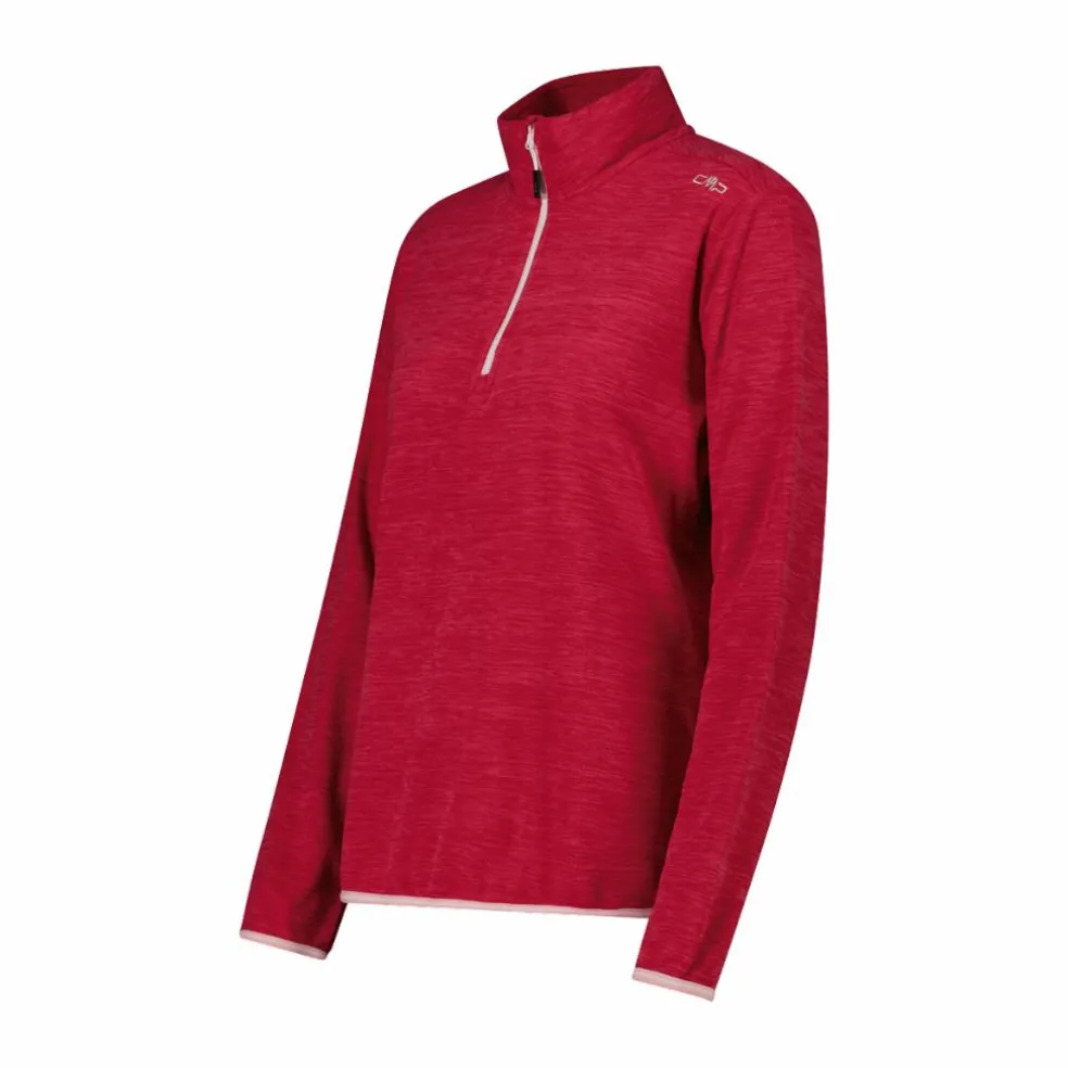 Pile mezza zip donna mèlange