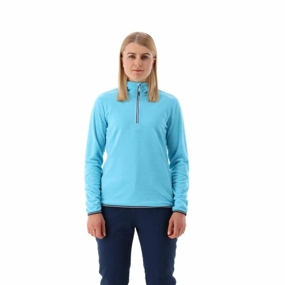 Pile mezza zip donna mèlange