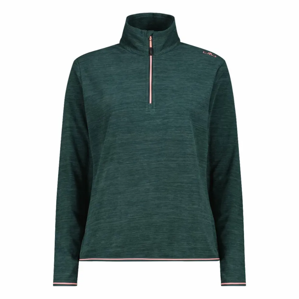 Pile mezza zip donna mèlange