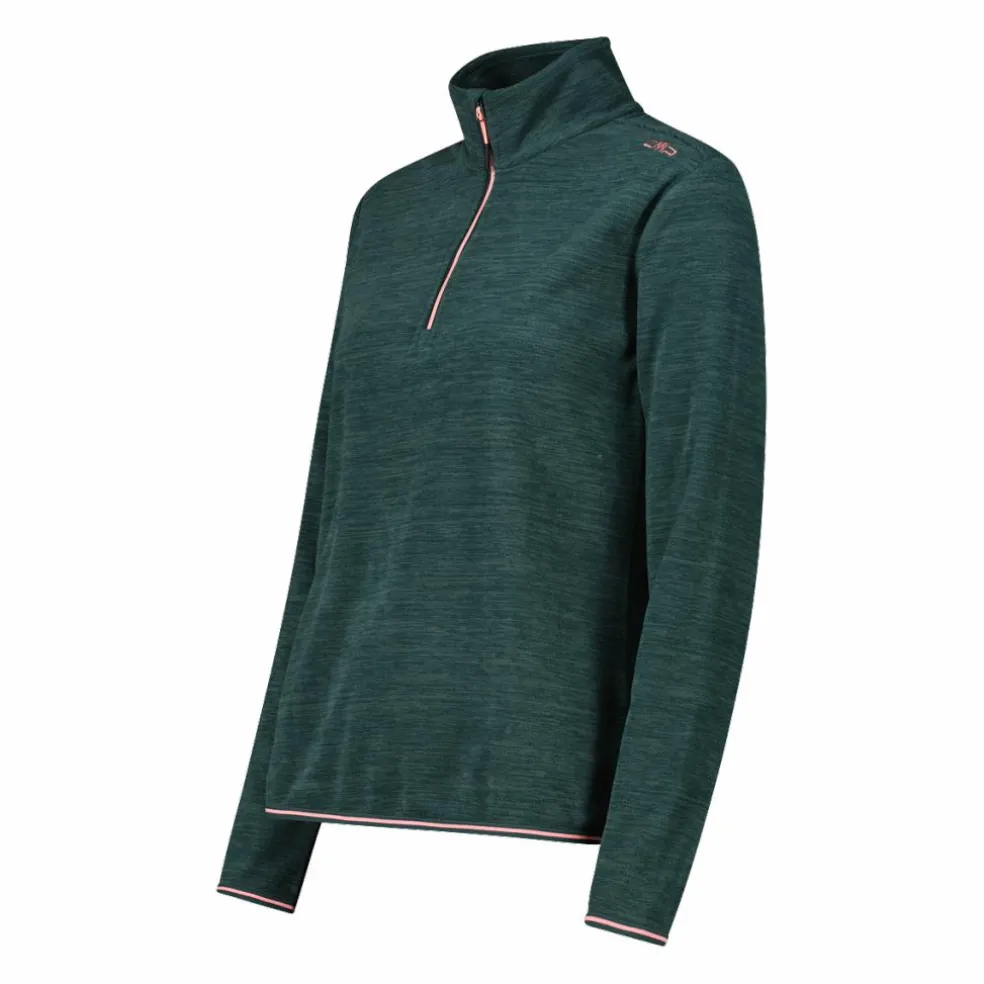 Pile mezza zip donna mèlange