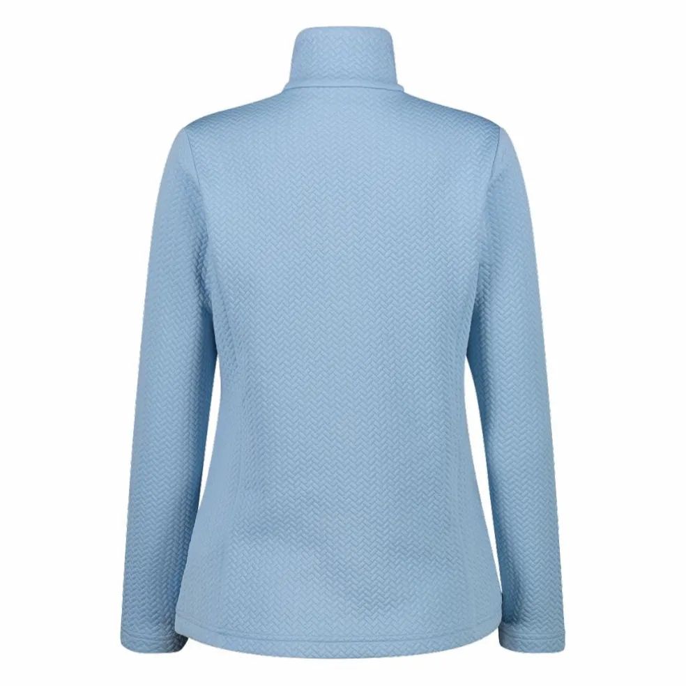Pile mezza zip elasticizzato da donna con stampa jacquard