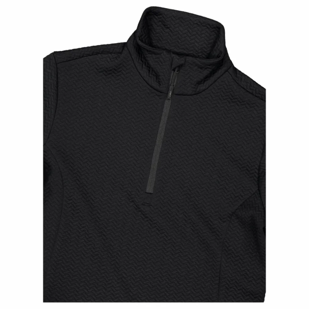 Pile mezza zip elasticizzato da donna con stampa jacquard