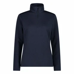 Pile mezza zip elasticizzato da donna con stampa jacquard